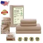 Luxurious 4-Piece Organic Cotton Queen Sheet Set in Taupe - 15" Deep Pockets