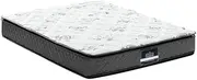 Giselle Bedding Mattress Double Bed Mattresses Innerspring Foam 24cm Thickness, with Breathable Pillow Top and Soft Quilting Top, 5Yrs Warranty, Medium Firm, White + Greywith Vacuum Packed