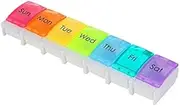 YIHE weekly pill organizer, Pill Cases Organizers 7 Day, Daily Pill Box Large 7 Compartments to Hold Vitamin Fish Oil, Unique Push-Button Pop Open Design
