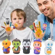 5PCS Halloween Finger Puppet Halloween Vinyl Character Finger Puppet Toys Set