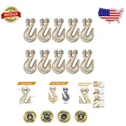 3/8 Inch G80 Clevis Hooks - 10 Pack Heavy Duty Steel for Safe Load Management