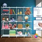 16 DIY Cube Wire Cabinet Shelf Metal Mesh Display Rack Toy Book Storage White