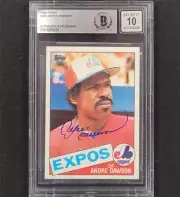 Andre Dawson signed 1985 Topps #420 card Expos autograph Beckett BGS BAS 10 auto