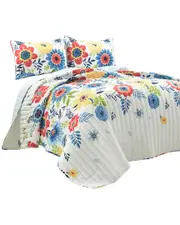 Lush Dcor 3pc Cottage Core Reversible Oversized Quilt Set