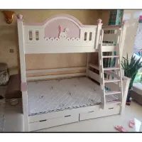 在飛比找蝦皮購物優惠-上下舖雙層床兒童床分拆床粉萌小兔子「小蘋果兒童家具」批發價格