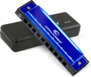 Blues Harmonica for Kids Adult Beginners 10 Hole Diatonic Harmonica Key of C, Br