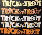 TRICK-OR-TREAT Die-Cut Phase(15pc)11"x1-1/2"Halloween•Spider Web•Pumpkin•Ghost