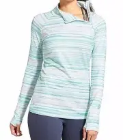 NWT Athleta Stripe Superluxe Half Zip, Multi SIZE XS #349166 v823