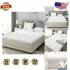 Soft Fluffy Goose Down Mattress Topper Queen - Relieves Back Pain Comfort