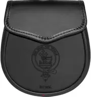 Burk Leather Day Sporran Scottish Clan Crest