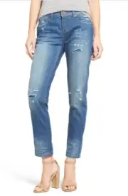 New ONE X ONE TEASPOON Awesome Baggies Distressed Blue Cult Jeans, sz 25 NWT