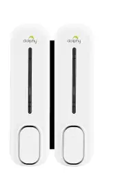 Dolphy Multi Compatible ABS Wall Mount Soap Dispenser 300ml (Pack of 2)- White
