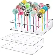 Irtyif Cake Pop Stand, 2-Tier Cake Pop Holder Stand, 20 Holes, for Dessert Table, Wedding, Birthday Party, Suitable for Lollipop Sticks (White)