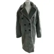 Rebecca Minkoff Women’s Wool Blend Coat Medium Gray Double Breasted MSRP $368