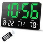 Digital Clock, Digital Wall Clock with Remote Control, LED Clock Large Displa...