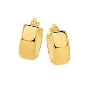 9ct Gold 10mm Flat Bevelled Edge Hoop Earrings