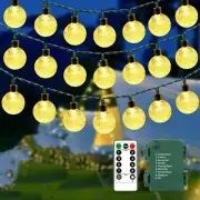 Battery Operated Globe String Lights, 80LED 39FT Crystal Globe Outdoor String