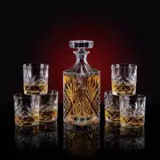 IceBreaker Glass Whiskey Bottle Decanter 900ml with 6 X 300ml Tumblers Kit