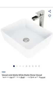 Vigo VGT940 Marigold 17-3/4" Matte Stone Vessel Bathroom Sink - Nickel.
