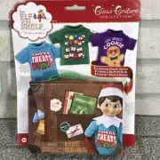 Elf on the Shelf 3 T-Shirts & Suitcase Keepsake Claus Couture 4pc CCTREAT