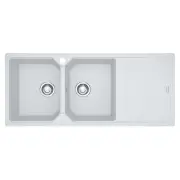 Franke URBAN Polar White RHD Double Bowl with Drainer Kit UBG621PWRHD