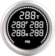 BGBLKLGPPN Car Air Suspension Gauge 7 Colors 20Bar 290PSI Air Pressure Boost Air Ride Gauge with 5pcs 1/8NPT Electrical Sensors Racing Boost Gauge