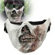 Half Face Mask Cosplay Zombie Skeleton Mask Unisex Halloween Carnival Party Prop