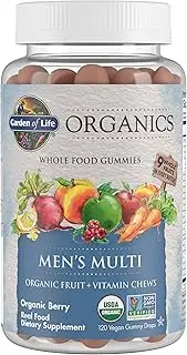 Garden of Life - mykind Organics Men's Gummy Vitamins - Berry - Certified Organic, Non-GMO, Vegan, Kosher Complete Multi - Methyl B12, C & D3 - Gluten, Soy & Dairy Free - 120 Real Fruit Chew Gummies