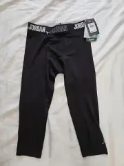 New Jordan Dri-Fit Leggings Boys Large 12-13 Yrs Old Compression Tight Black