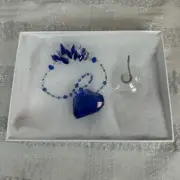 Crystal Heart Suncatcher Blue Clear