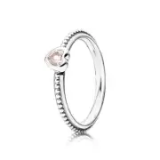 Pandora Sterling Silver Pink Sapphire Heart One Love Ring 190896SLP-56 Size 7.5