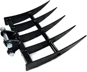 1T Excavator Backhoe Rake, Crafted from High Strength Alloy Steel, Fits Most Excavators, Spreads Gravel and Soil Efficiently, Improvement Toolkits Efficiency