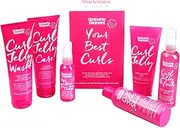 Umberto Giannini Your Best Curls Wash and Styling Curl Jelly Gift Set - Vegan & Cruelty Free Kit for Waves, Curls and Coils (Gift Box, Set of 6 Products)