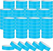 uxcell Paper Wristbands for Events, 500 Pack Neon Party Wrist Bands, Colored Waterproof Concert Identification Wristbands Hand Bands for Bar Entrance Admission Fluorescent Blue
