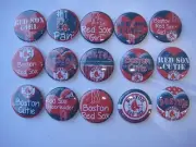 Boston Red Sox buttons flat back or pin badge cabochons embellishments magnets