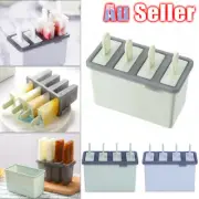 4 cells Mould Pop Popsicle Frozen Molds Icy Pole Jelly Maker Ice Cream Block NEW