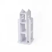 Rotating Bookcase Bookshelf Kid's Book Organiser Rack Wooden Castle Display Shelf