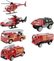OFFIGAM 1set Fire Engine Car Toy Boy Girl Inertial Engineering Vehicle Alloy Fun for Boys Girls Interactive Play for Parent-boy Girl Bonding for Home Decoration