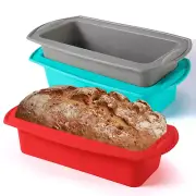 3PCS Silicone Bread Loaf Pan, 10Inch Silicone Loaf Pan, Silicone Bread Loaf Pan,