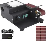 Mini Belt Sander, 250W Electric Sander with LED Display, Infinite Variable Control, 10000 RMP, Forward and Reverse Design, Bench Belt Desktop Polisher Grinder for DIY, Wood, Acrylic, Metal