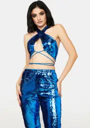 Sea As You Please Sequin Pants Set
