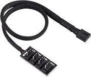 4 Pin PWM Fan Splitter Cable, PC Fan Extension Cable, PWM Splitter Hub for 4 Pin 3 Pin Cooling Fan, Computer CPU Case Fan Power Multi Splitter Connector Cable Adapter