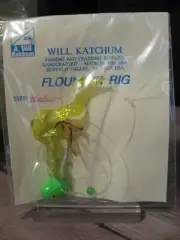 Katchum Gold Flake Grub 1/2 Oz Flounder Rig 2 Fish Hooks Green Football Head Jig