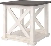 [Signature Design by Ashley] End Table, Engineered Wood, White, W x 24" D x 23" H