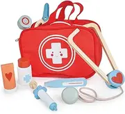 My First Aid Kit for Kids - Complete Wooden Doctor's Bag Set with Pretend Medical Tools by Mentari