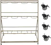 Flower Display Stand Without Buckets, 3 Layers Flower Bar Cart, Heavy Duty Moving Bouquet Stand, Metal Flower Holder, Flower Rack, Plant Cart for Patio Garden