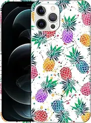 GlamCase for iPhone 12 Pro Max, iPhone 12 Pro Max Case - Pineapple Watercolored Design Printed Slim & Sleek Cute Plastic Hard Protective Designer Back Phone Case/Cover for iPhone 12 Pro Max