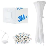 Strong Back-Glue Self Adhesive Cable Zip Tie Mounts Kit - 50 Set Cable Managemen