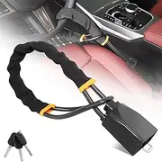 Car Steering Wheel Lock, Anti-Theft Device, 3 Keys, PVC Material Wrapped, Compact and Lightweight, Ideal for Frequent Travelers, Universal Fit (Black)