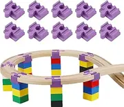 Wood Train Track Connector Pieces | Railway Track Adapter Accessories - Set of 10 Wooden Train Track Accessories for Kids Aged Over 3 Years Old, Track Connector Train Sets